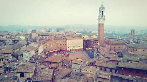 High angle shot of townscape