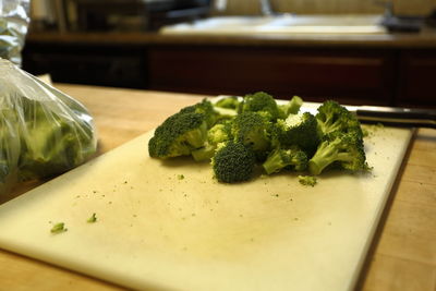 Close-up of salad in plate on table