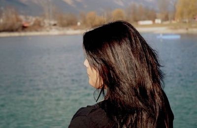 Close-up of woman in water