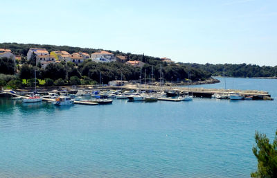 Boats in harbor