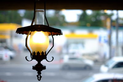 Close-up of illuminated light bulb