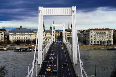 Bridge over river against sky