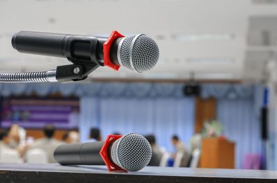 Close-up of microphone