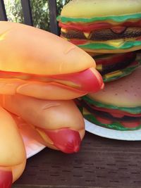Close-up of food on table