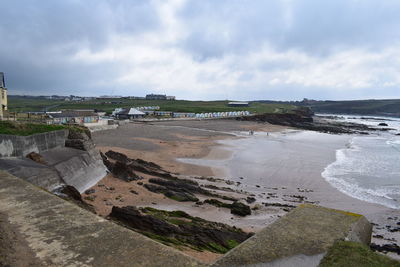 Scenic view of beach against sky