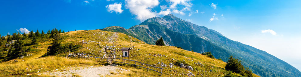 Panoramic view of mountains against sky