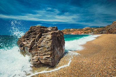 Panoramic view of sea shore against sky