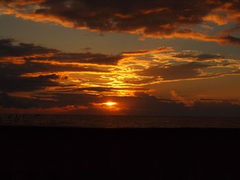 Scenic view of sunset over sea