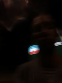 Blurred motion of person at night