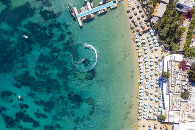 High angle view of swimming pool in sea