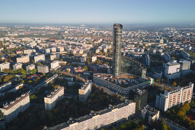 Panorama of wroclaw city in poland. european city architecture