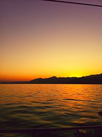 Scenic view of sunset over sea