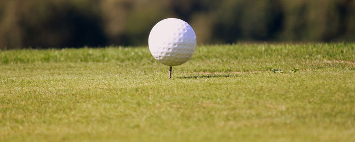 Close-up of ball on field
