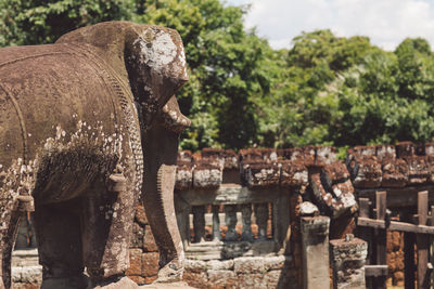 Elephant statue at old temple