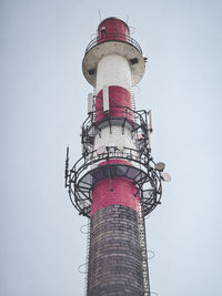 Low angle view of lighthouse against clear sky