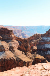 Scenic view of mountains against clear sky