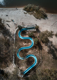 High angle view of plant on sand