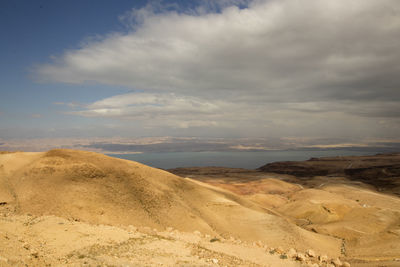 Scenic view of desert against sky