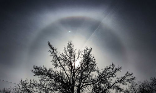 Low angle view of rainbow against sky