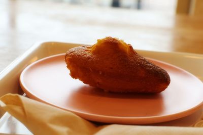 Close-up of dessert in plate on table