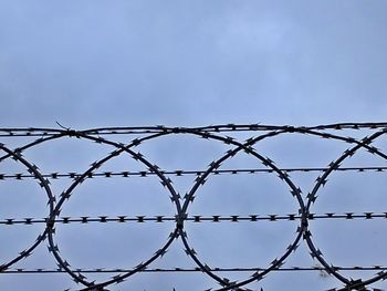 Low angle view of chainlink fence