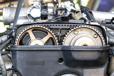 Close-up of car engine