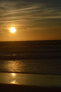 Scenic view of sea against sky at sunset