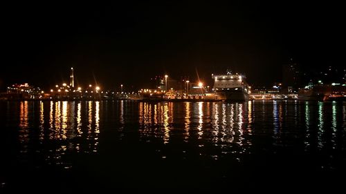 Illuminated city at night