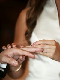 Cropped image of woman looking away