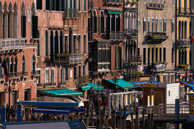 View of facades of picturesque old buildings on the grand canal.