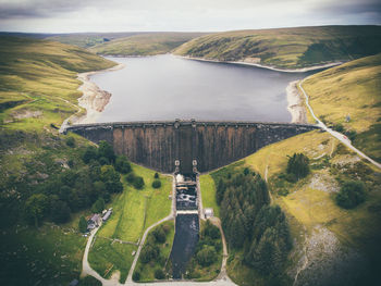 High angle view of road passing through landscape