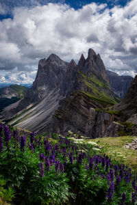 Scenic view of mountains against sky