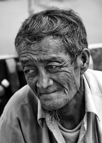 Close-up portrait of senior man