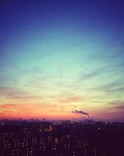 View of cityscape at sunset