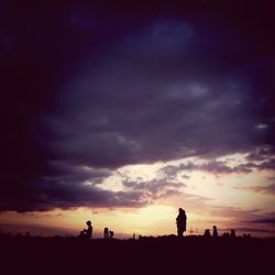 Silhouette of landscape at sunset