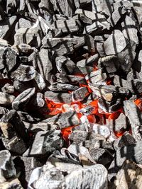 Full frame shot of coal embers