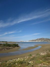 Scenic view of beach against sky