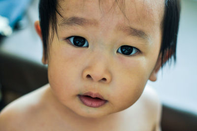 Close-up portrait of cute boy