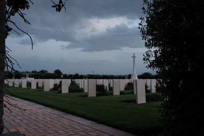 View of cemetery against sky