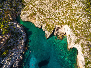 Aerial view of beach and sea