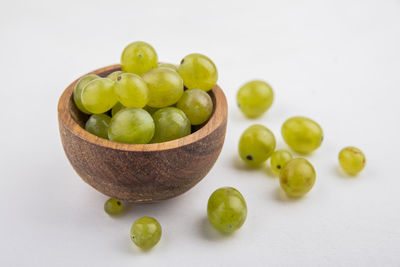 Close-up of fruits on white background