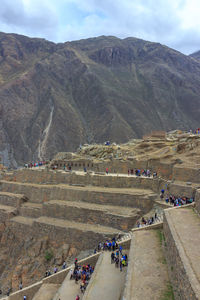 High angle view of people on the beach