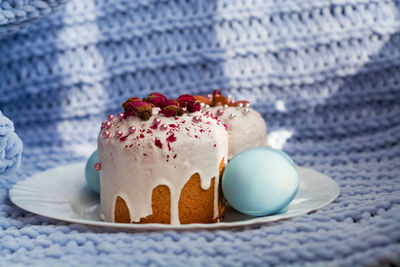 Close-up of cake on table