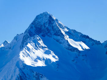 Steep mountain top covered in snow