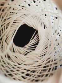 Close-up of white horse in basket