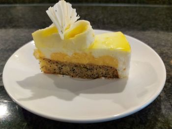 Close-up of cake in plate