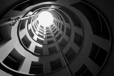 Low angle view of spiral staircase