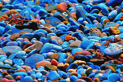 Full frame shot of colorful bubbles in sea