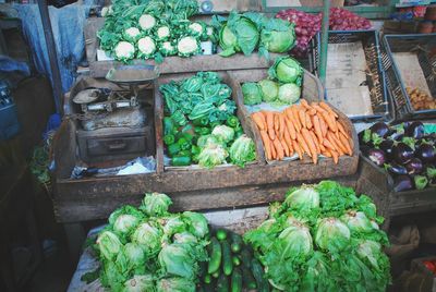 Fruits for sale at market stall