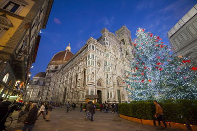Low angle view of florence cathedral during christmas
